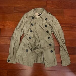 Burberry Brit Khaki Tan Trench Coat style windbreaker